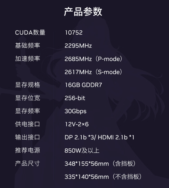 影驰RTX 5080星曜NOX显卡开售，黑武士风格定价10499元